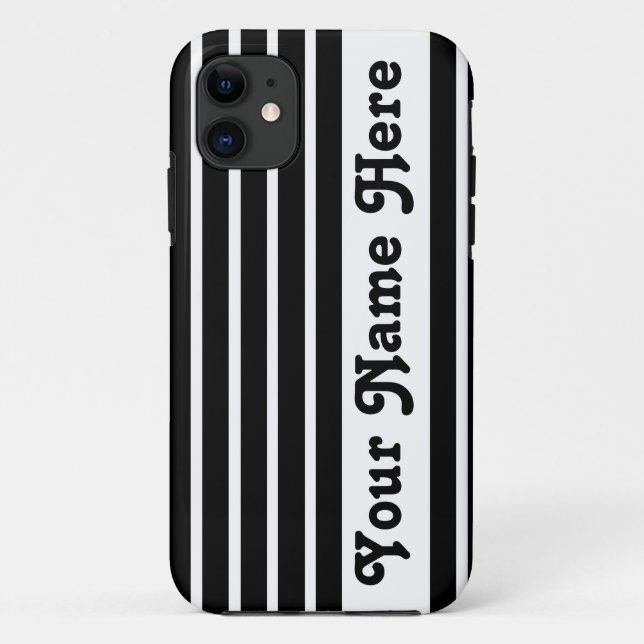 Coques Case-Mate iPhone Rayure Safari noire avec nom (Dos)