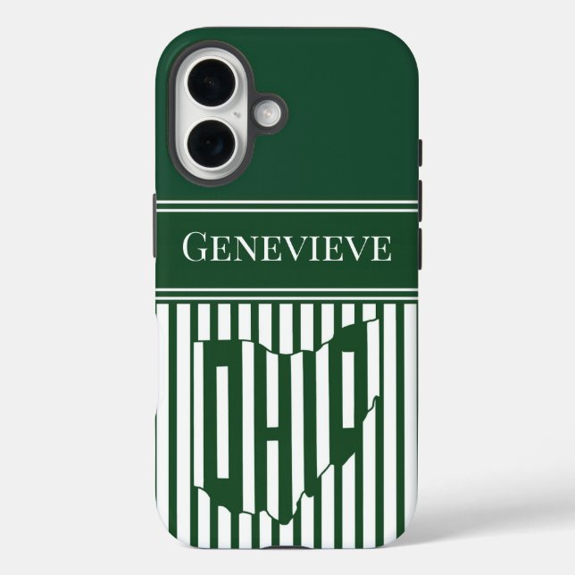 Coques Case-Mate iPhone Rayure verte de l'Ohio (Verso)