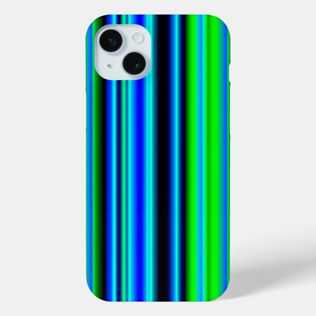Coques Case-Mate iPhone Rayures arc-en-ciel bleu vert (Verso)