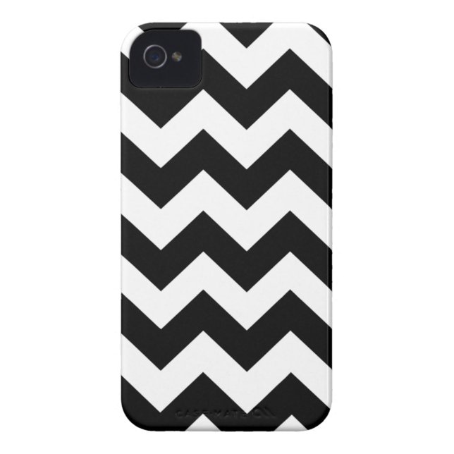 Coques Case-Mate iPhone Rayures audacieuses noires de Chevron (Dos)