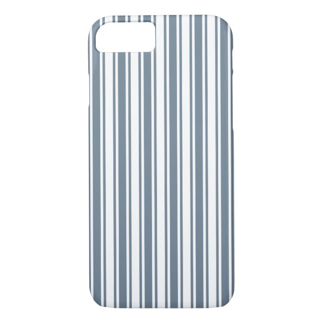 Coques Case-Mate iPhone rayures Bleu-grises et blanches de sucrerie (Dos)