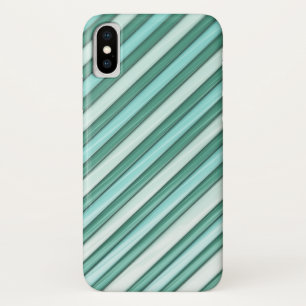 Coque iPhone X Rayures bleues fraîches