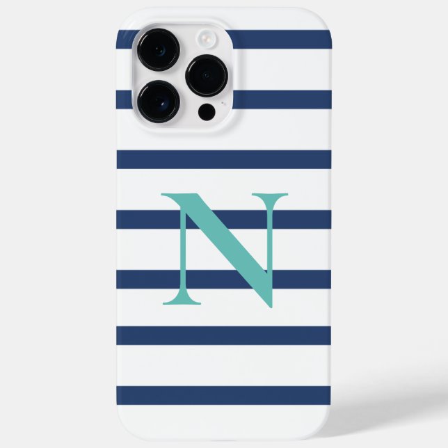 Coques Case-Mate iPhone Rayures bleues personnalisées  (Verso)