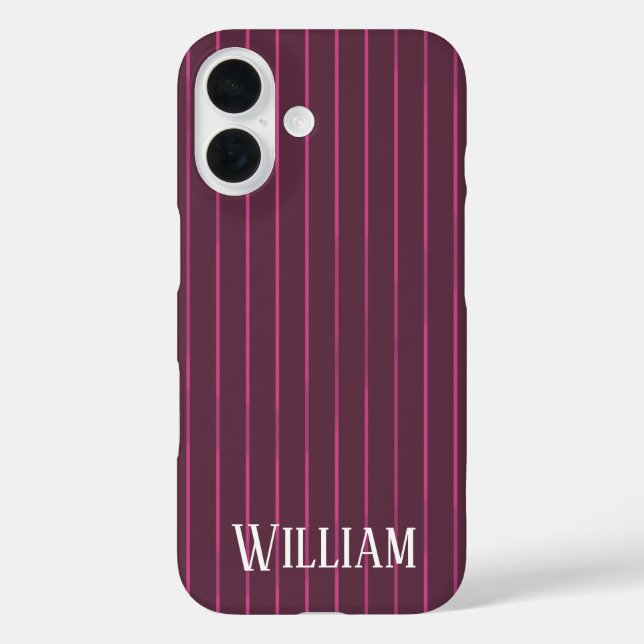 Coques Case-Mate iPhone Rayures bordeaux personnalisées (Verso)