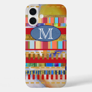 Coque Pour iPhone 16 Plus rayures colorées motif personnalisé
