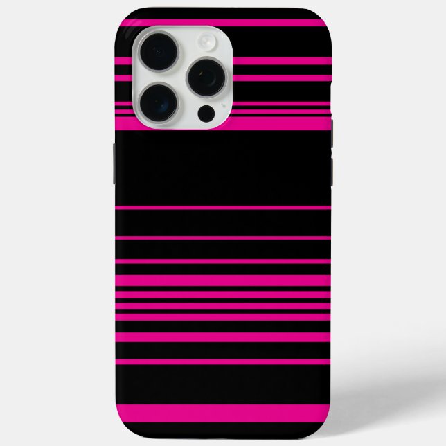 Coques Case-Mate iPhone Rayures complexes - Magenta et Noir (Verso)