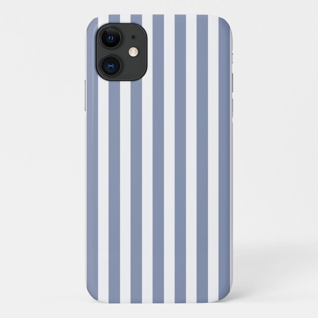 Coques Case-Mate iPhone Rayures de bonbon bleu gris et blanc (Dos)