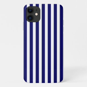 Case-Mate iPhone Case Rayures de bonbon bleu marine et blanc