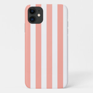 Case-Mate iPhone Case Rayures de bonbon corail et blanc