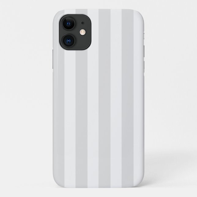 Coques Case-Mate iPhone Rayures de bonbon gris clair et blanc (Dos)
