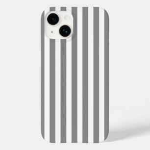 Coque Case-Mate iPhone Rayures de bonbon grises et blanches