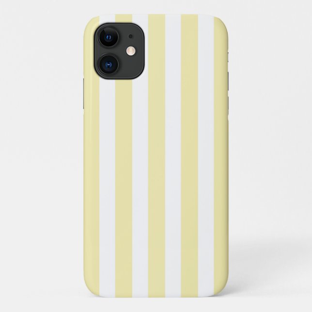 Coques Case-Mate iPhone Rayures de bonbon jaunes et blanches (Dos)