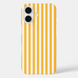 Coque Pour iPhone 16 Rayures de bonbon jaunes et blancs ensoleillés