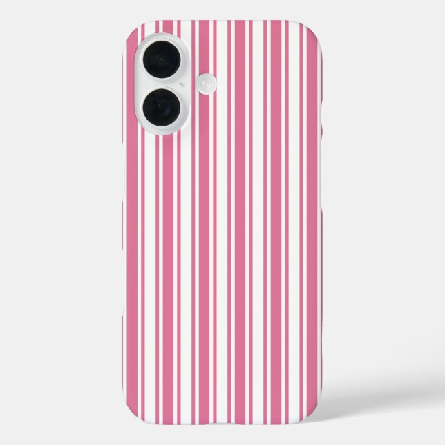 Coques Case-Mate iPhone Rayures de bonbon roses et blanches (Verso)