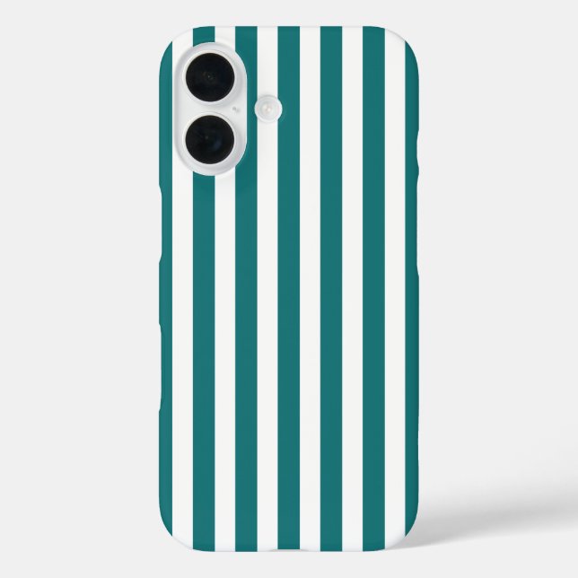 Coques Case-Mate iPhone Rayures de bonbon sarcelle et blanc (Verso)