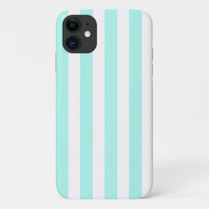 Case-Mate iPhone Case Rayures de bonbon turquoise et blanc