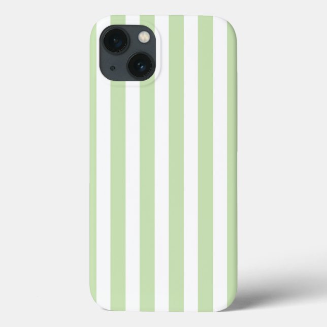 Coques Case-Mate iPhone Rayures de bonbon vert pâle et blanc Case-Mate iPh (Verso)