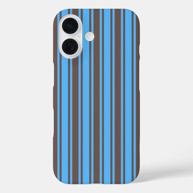 Coques Case-Mate iPhone Rayures de bonbons marron et bleues (Verso)