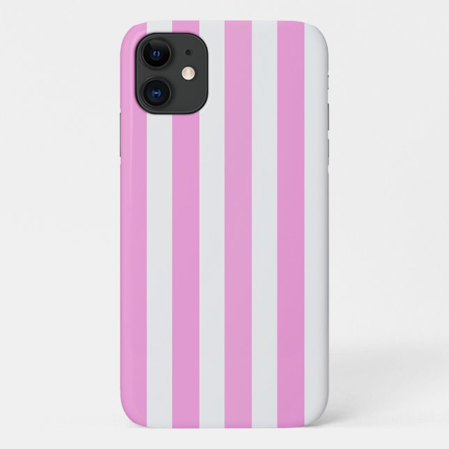 Coques Case-Mate iPhone Rayures de bonbons roses et blanches (Dos)
