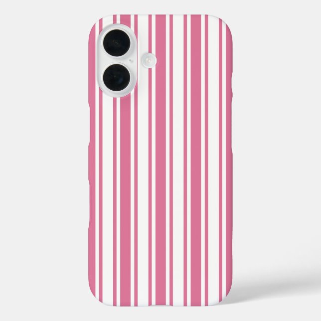 Coques Case-Mate iPhone Rayures de bonbons roses et blancs (Verso)