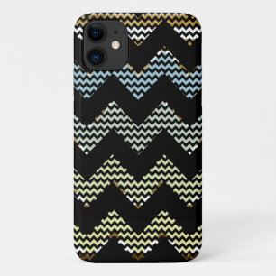 Coque iPhone 11 rayures de chevron noir
