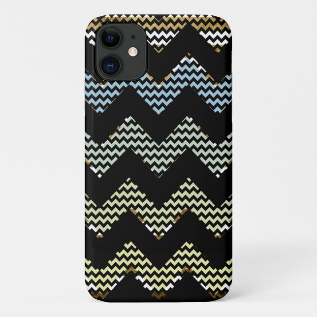 Coques Case-Mate iPhone rayures de chevron noir (Dos)