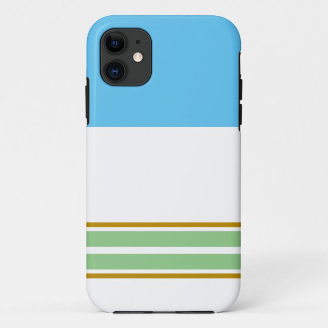 Coques Case-Mate iPhone Rayures de course bleu ciel blanc vert clair sport (Dos)