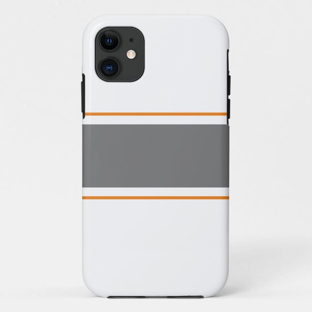 Coques Case-Mate iPhone Rayures de course orange grises larges et sportive (Dos)