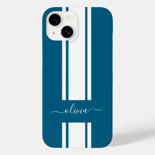 Coque Case-Mate iPhone Rayures de course tendance moderne monogrammées