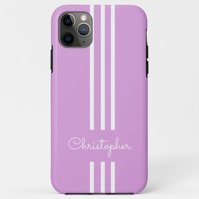Coques Case-Mate iPhone Rayures de course tendance moderne monogrammées  (Dos)