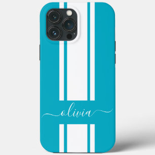 Case-Mate iPhone Case Rayures de course tendance moderne monogrammées