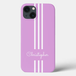 Case-Mate iPhone Case Rayures de course tendance moderne monogrammées 