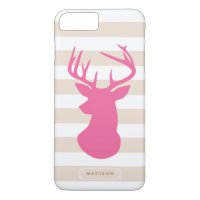 Rayures de toile de tête rose chique de cerfs