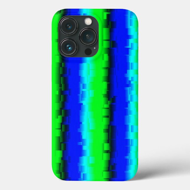 Coques Case-Mate iPhone Rayures de verre brisé bleu vert (Verso)