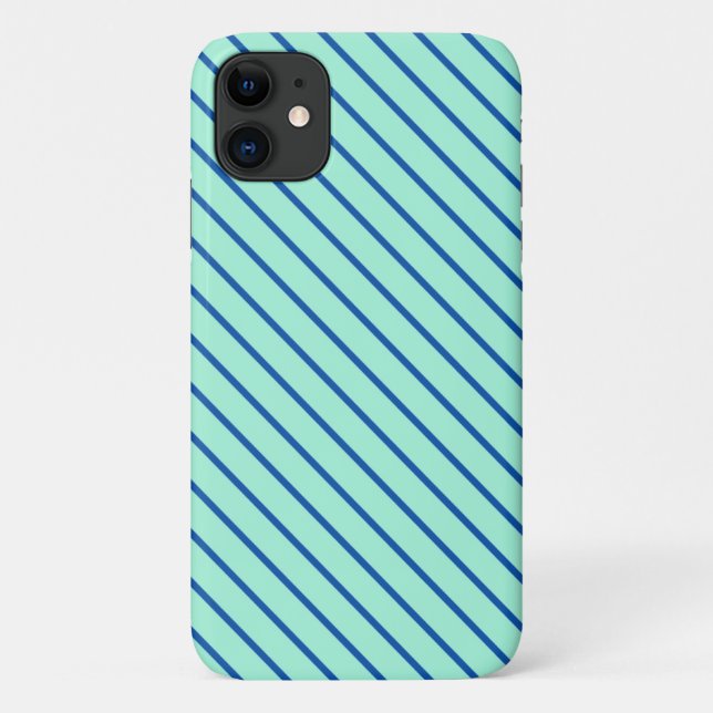 Coques Case-Mate iPhone Rayures diagonales - aqua et marine (Dos)
