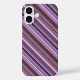Coques iPhone 16 Rayures diagonales mauves