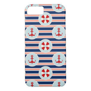 Coques Pour iPhone Rayures et motif de points nautiques