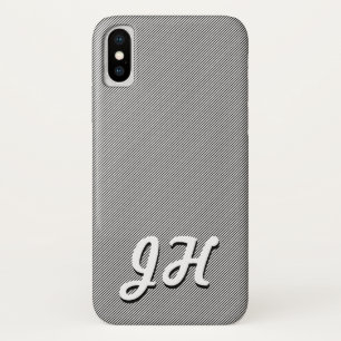 Case-Mate iPhone Case Rayures fines noires et blanches Initiales de st