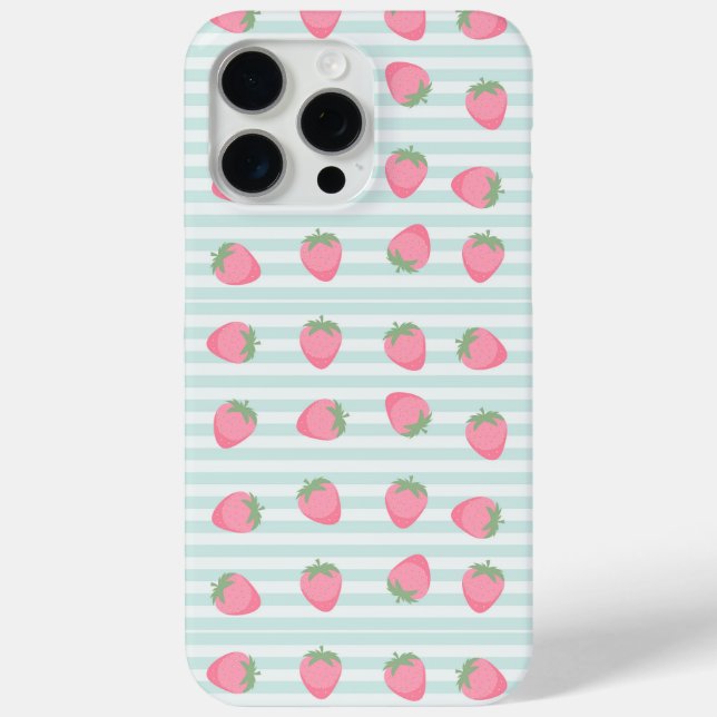 Coques Case-Mate iPhone Rayures fraise rose (Verso)