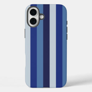 Coque Pour iPhone 16 Plus Rayures Intemporelles Bleu Marine