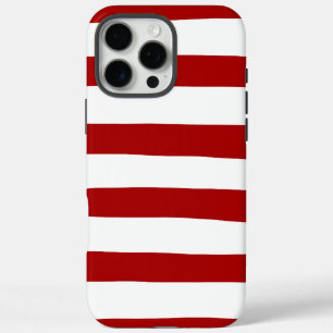 Coque iPhone 16 Pro Max Rayures irrégulières en rouge et blanc