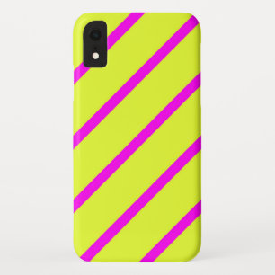 Case-Mate iPhone Case Rayures jaune néon et rose vif