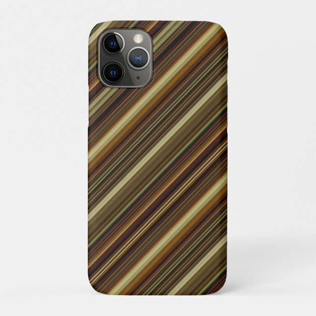 Coques Case-Mate iPhone Rayures marron vert et or (Dos)