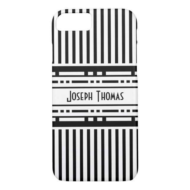 Coques Case-Mate iPhone Rayures noires et blanches de secession de Vienne (Dos)