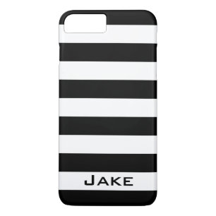 Coques Pour iPhone Rayures noires et blanches simples et audacieuses