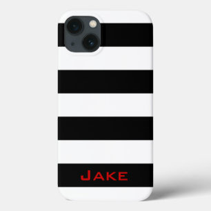 Etui iPhone Case-Mate Rayures noires et blanches simples et audacieuses
