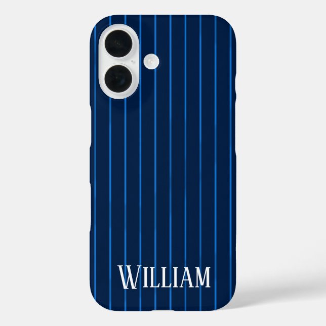 Coques Case-Mate iPhone Rayures personnalisées bleu marine (Verso)