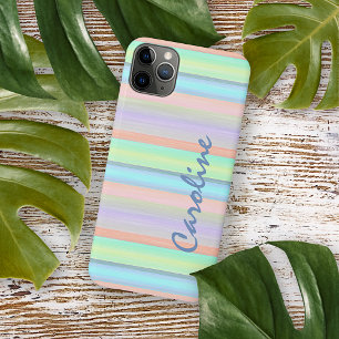 Case-Mate iPhone Case Rayures personnalisées bleu rose vert citron