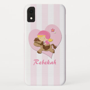 Coque Case-Mate Pour iPhone Rayures personnalisées de rose d'équitation