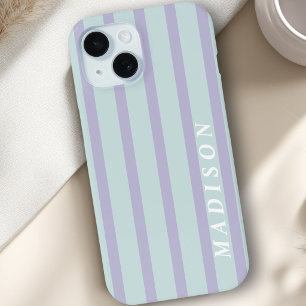 Coque Case-Mate iPhone Rayures personnalisées Lavande Menthe